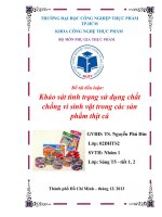 Khảo sát tình trạng sử dụng chất chống vi sinh vật (VSV) trong các sản phẩm thịt cá