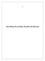 Mẹo không cần ăn kiêng vẫn giảm cân hiệu quả docx