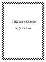 10 điều cần biết khi tập luyện thể thao pot