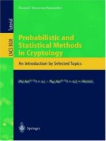 probabilistic & statistical methods in cryptology - an introduction by selected topics