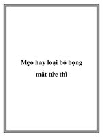 Mẹo hay loại bỏ bọng mắt tức thì potx