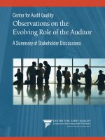 Center for Audit Quality Observations on the Evolving Role of the Auditor: A Summary of Stakeholder Discussions doc