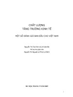 CHẤT LƯỢNG TĂNG TRƯỞNG KINH TẾ''''/ MỘT SỐ ĐÁNH GIÁ BAN ĐẦU CHO VIỆT NAM doc