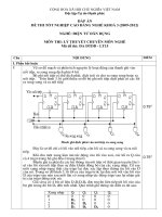 đáp án đề thi lí thuyết tốt nghiệp khóa 3 - điện tử dân dụng - mã đề thi đtdd - lt (15)