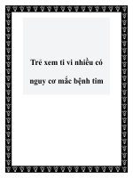 Trẻ xem ti vi nhiều có nguy cơ mắc bệnh tim pdf