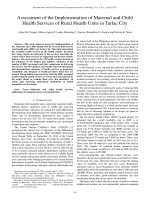 Assessment of the Implementation of Maternal and Child Health Services of Rural Health Units in Tarlac City docx