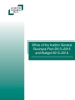 Ofﬁ ce of the Auditor General Business Plan 2013–2016 and Budget 2013–2014 pot