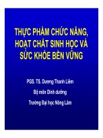 THỰC PHẦM CHỨC NĂNG HOẠT CHẤT SINH HỌC VÀ SỨC KHỎE BỀN VỮNG - PGS.TS. Dương Thanh Liêm pot