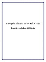 Hướng dẫn kiểm soát cài đặt thiết bị và sử dụng Group Policy: Giới thiệu pptx
