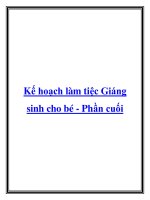 Kế hoạch làm tiệc Giáng sinh cho bé - Phần cuối pot