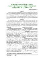 NGHIÊN CỨU MỘT SỐ LOẠI GIÁ THỂ TRỒNG CẢI MẦM (RADISH SPROUT) THÍCH HỢP VÀ CHO HIỆU QUẢ KINH TẾ CAO pptx