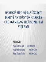 ĐÁNH GIÁ MỨC ĐỘ ĐÁP ỨNG QUY ĐỊNH VỀ AN TOÀN VỐN (CAR) CỦA CÁC NGÂN HÀNG THƯƠNG MẠI TẠI VIỆT NAM