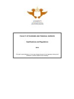 FACULTY OF ECONOMIC AND FINANCIAL SCIENCES: Qualifications and Regulations 2013 pot