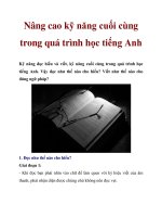 Nâng cao kỹ năng cuối cùng trong quá trình học tiếng Anh potx