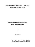 Dairy Industry in NSW: Past and Present ppt