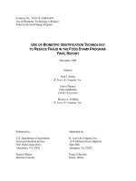 USE OF BIOMETRIC IDENTIFICATION TECHNOLOGY TO REDUCE FRAUD IN THE FOOD STAMP PROGRAM: FINAL REPORT docx