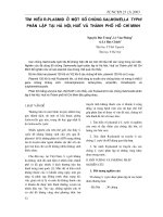 Tìm hiểu R-plasmid ở một số chủng Salmonella typhi phân lập tại Hà Nội, Huế và thành phố Hồ Chí Minh pdf