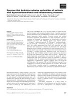 Báo cáo khoa học: Enzymes that hydrolyze adenine nucleotides of patients with hypercholesterolemia and inﬂammatory processes potx