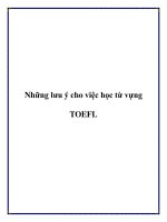 Những lưu ý cho việc học từ vựng TOEFL pdf