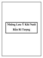 Những Lưu Ý Khi Nuôi Rắn Ri Tượng doc