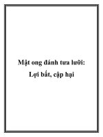 Mật ong đánh tưa lưỡi: Lợi bất, cập hại pdf