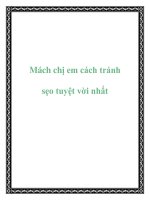 Mách chị em cách tránh sẹo tuyệt vời nhất doc