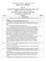 đáp án đề thi lý thuyết-lắp đặt thiết bị cơ khí-mã đề thi lđtbck – th (39)