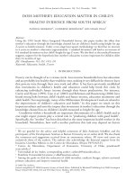 DOES MOTHER’S EDUCATION MATTER IN CHILD’S HEALTH? EVIDENCE FROM SOUTH AFRICA doc