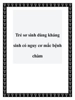 Trẻ sơ sinh dùng kháng sinh có nguy cơ mắc bệnh chàm doc