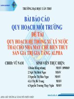 ĐỀ TÀI QUY HOẠCH HỆ THỐNG XỬ LÝ NƯỚC THẢI CHO NHÀ MÁY CHẾ BIẾN THỦY SẢN GIÁ TRỊ GIA TĂNG ALPHA ppt