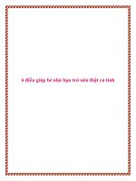 6 điều giúp bé nhà bạn trở nên thật cá tính doc