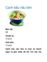 Canh bầu nấu tôm pot