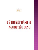 Bài 2 LÝ THUYẾT LỰA CHỌN CỦA NGƯỜI TIÊU DÙNG (kinh tế vi mô 2)