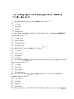 Tìm từ đồng nghĩa với từ được gạch chân - Trình độ TOEFL, Bài số 43 doc
