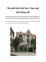 Nhà phố kiểu biệt thự: Chọn mặt tiền không dễ! docx