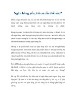 Ngân hàng yếu, tái cơ cấu thế nào? doc