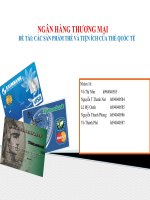 CÁC SẢN PHẨM THẺ VÀ TIỆN ÍCH CỦA THẺ QUỐC TẾ