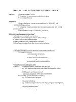 HEALTH CARE MAINTENANCE IN THE ELDERLY pdf