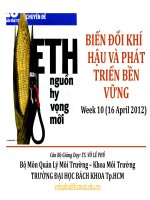 BIẾN ĐỔI KHÍ HẬU VÀ PHÁT TRIỂN BỀN VỮNG Week 10 (16 April 2012) docx