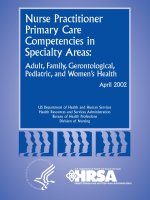Nurse Practitioner Primary Care Competencies in Specialty Areas: Adult, Family, Gerontological, Pediatric, and Women’s Health potx