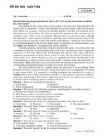 Đề thi thử ĐH môn Anh Văn năm 2013 Đề 11 pot