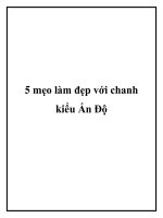5 mẹo làm đẹp với chanh kiểu Ấn Độ docx