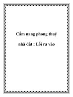 Cẩm nang phong thuỷ nhà đất : Lối ra vào doc