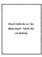 Huyết khối do xơ vữa động mạch - bệnh chớ coi thường docx