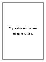 Mẹo chăm sóc da mùa đông từ A tới Z pdf