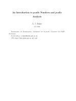 introduction to p-adic numbers and p-adic analysis - a. baker