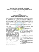 Nghiên cứu giá thể trồng và dinh dưỡng sau in vitro cho cây hoa Hồng Môn (Anthurium tropical) potx