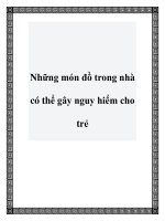 Những món đồ trong nhà có thể gây nguy hiểm cho trẻ doc