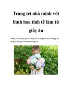Trang trí nhà mình với bình hoa tinh tế làm từ giấy ăn pot