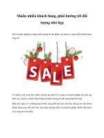 Muốn nhiều khách hàng, phải hướng tới đối tượng nhỏ hẹp potx